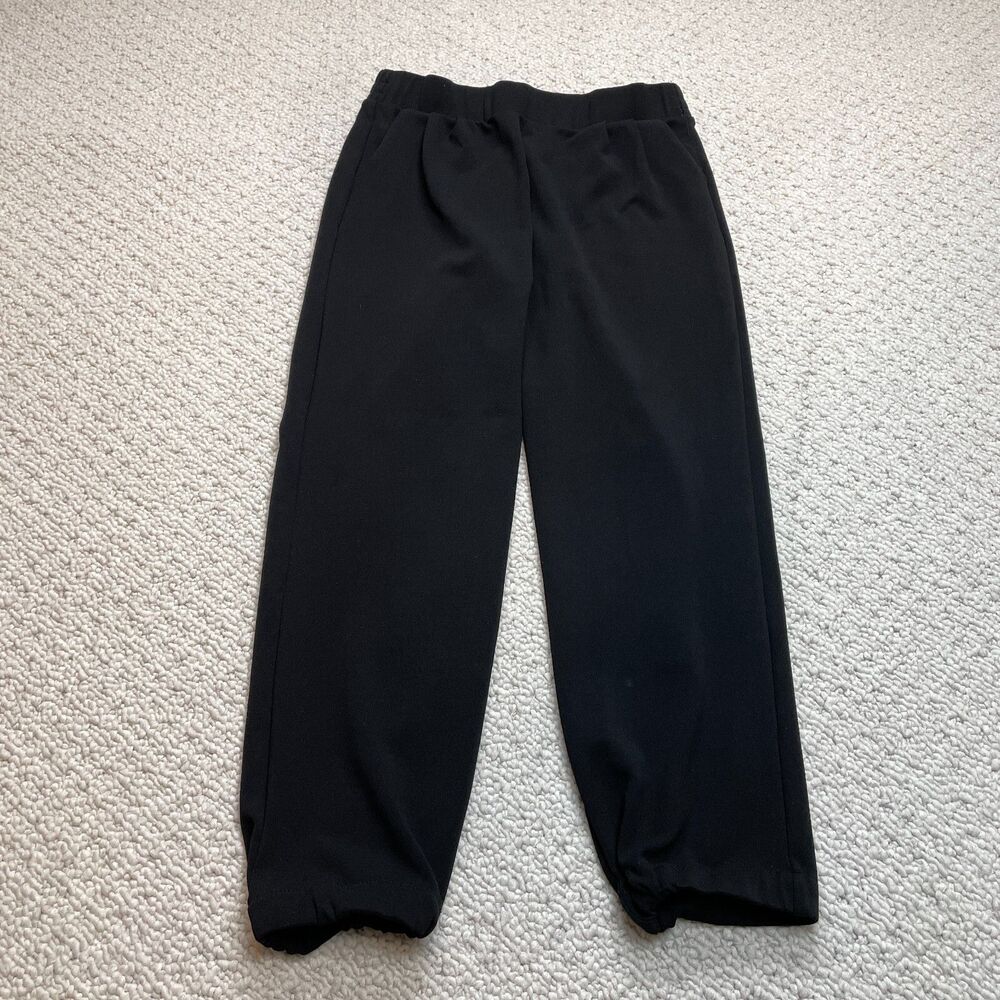 Stella Luce Cropped Ankle Pants Womens Large Black Stretch Polyester Pockets